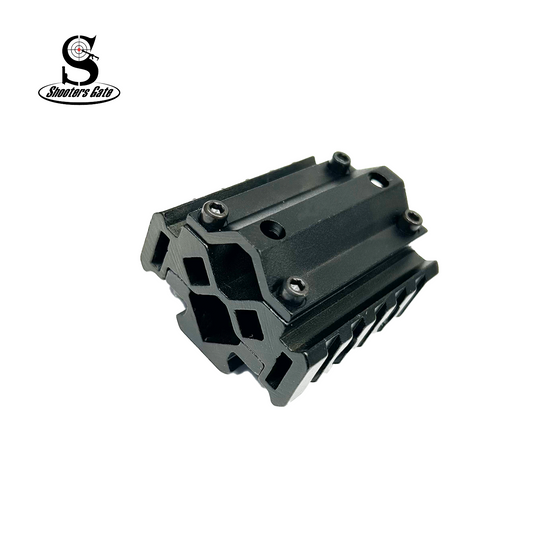 Shooters Gate Universal 5 Slot Tri-Rail Rifle Barrel Mount