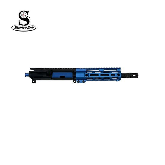AR-15 5.56 NATO Assembled Pistol Upper, 8.5" Parkerized Barrel 1 7 Twist, Carbine Length Gas System, Blue