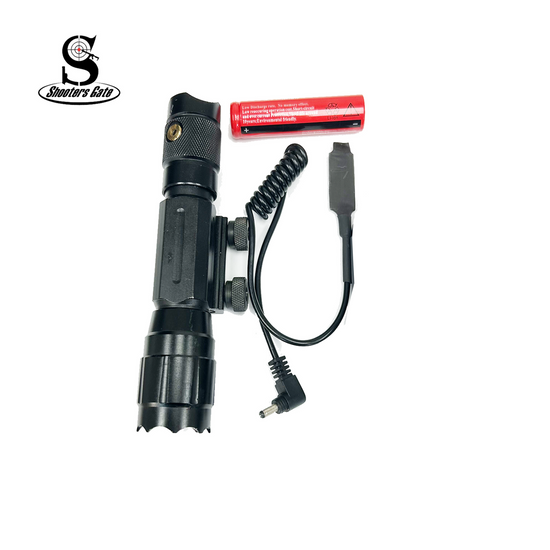 Shooter Gate Tactical LED Flashlight with Weaver Picatinny Rail Mount/Remote switch, 201412