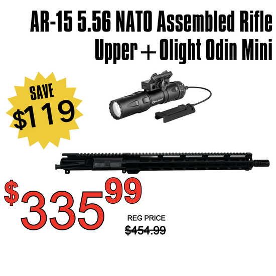 Olight Odin Mini + AR-15 5.56 NATO Assembled Rifle Upper, 16" Parkerized Barrel 1 8 Twist