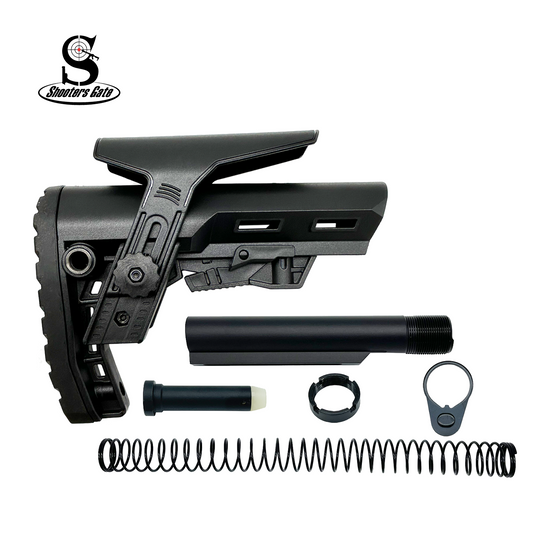 Shooters Gate AR-15 MIL-SPEC Buttstock with cheek rest, black - SET