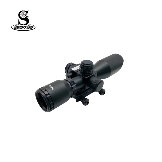 3-9x40 Rifle Scope, Red Laser, illumination