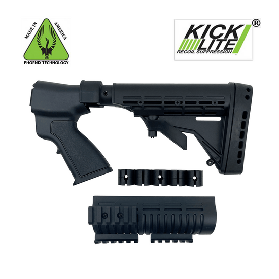 KickLite® Tactical Recoil Reduction Pistol Grip Stock Remington 870® – Black – 12 Gauge with Tactical Forend