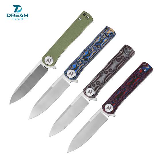 DREAMTECH Knife Folding Knife Micarta Handle D2 Blade Knife D3896