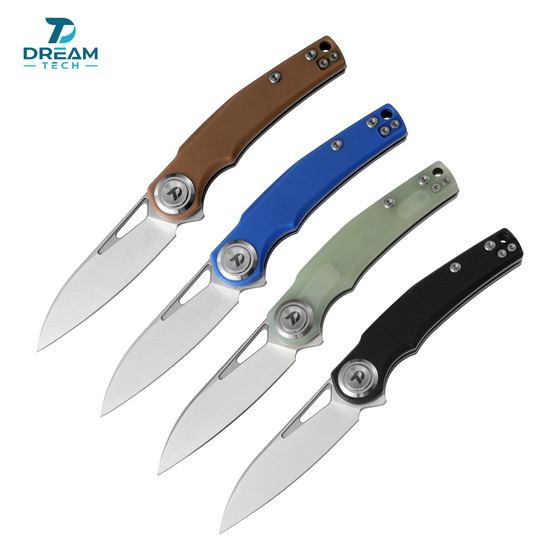 DREAMTECH Kinfe Folding Pocket Knife G10 Knives D2 Blade Knife D4130