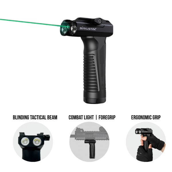 Shooters Gate VGC mini Rechargeable 2000 Lumen Foregrip Light with Green Laser