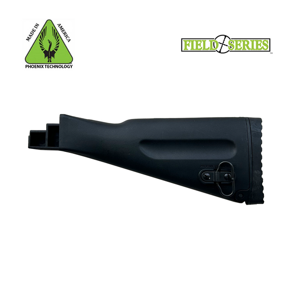 Phoenix Technologies® AK47 Fixed Stock with Soft Recoil Buttpad w/ Hinge for Storage – BLK – AK47 Traditional Stock
