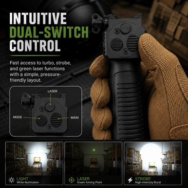 VGC dual-switch light laser and strobe controls