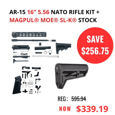 AR-15 16" 5.56 NATO BUILD KIT + MAGPUL MOE SL-K STOCK