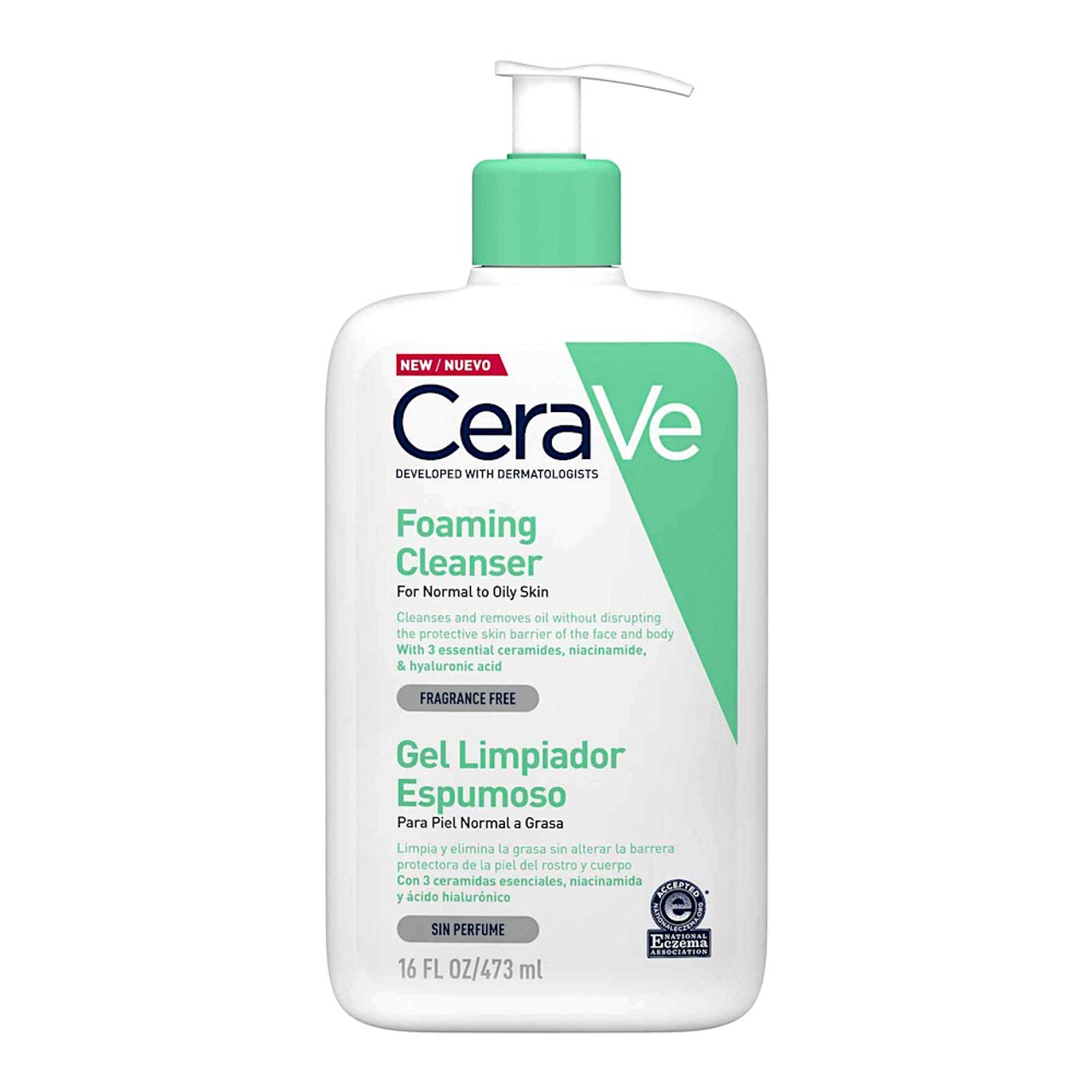 CeraVe Fragrance-Free Face Cleanser, Foaming Face Wash with Hyaluronic Acid