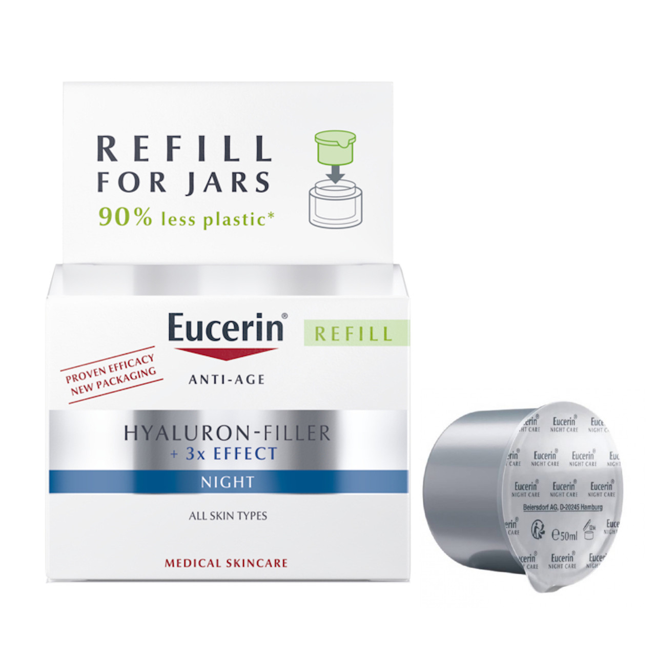 Eucerin Hyaluron-Filler 3x Effect Night Cream Refill 50ml