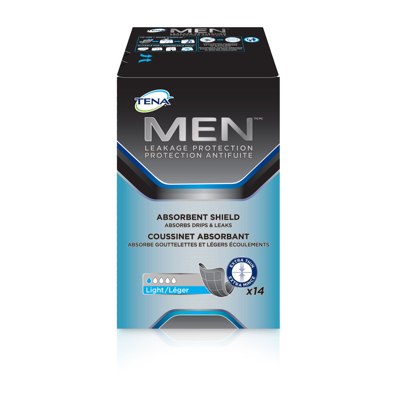 TENA Men Leakage Protection, Extra Light, 14 Count - Pack of 1 