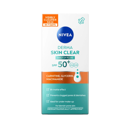 Nivea Sun Solar Fluid UV Face Derma Skin Clear SPF 50+ 40 ml