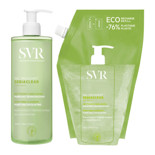 SVR Sebiaclear Gel Moussant 400ml + Refill Pack