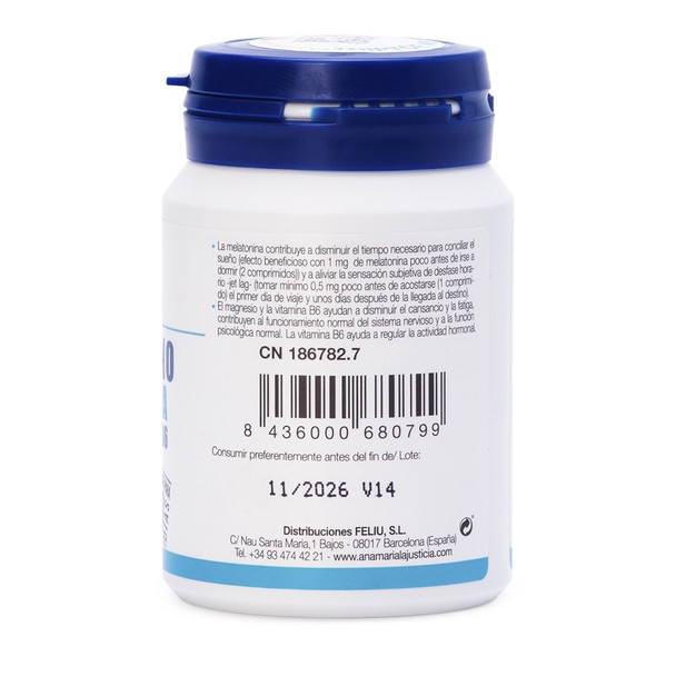 Ana Maria Lajusticia Triptophan Melatonin + Magnesium and Vitamin B6 60 tabs