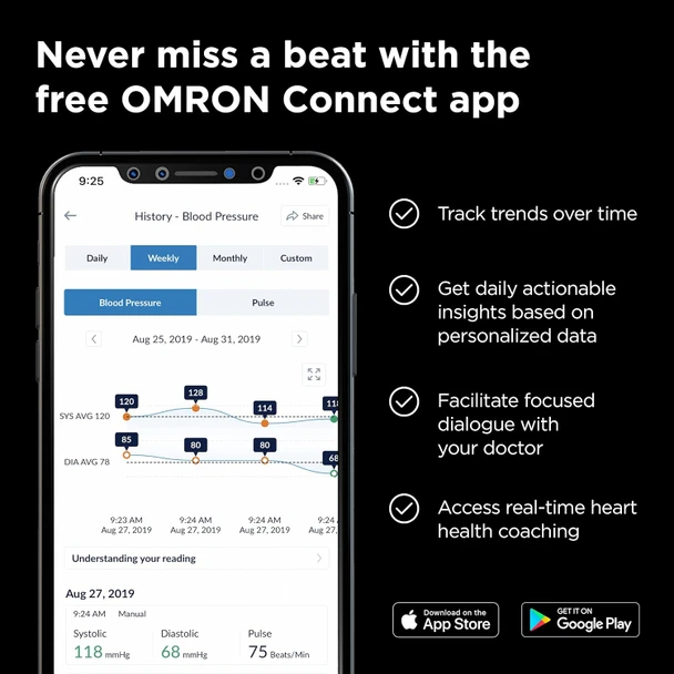 Omron Complete Wireless Upper Arm Blood Pressure Monitor + EKG