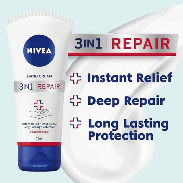 Nivea 3 in 1 Repairing Hand Cream 75 ml