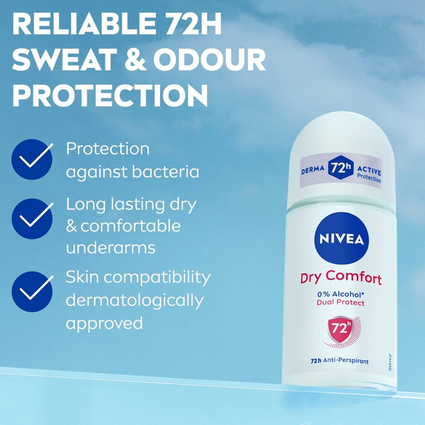 Nivea Dry Comfort Roll-On Deodorant 50 ml