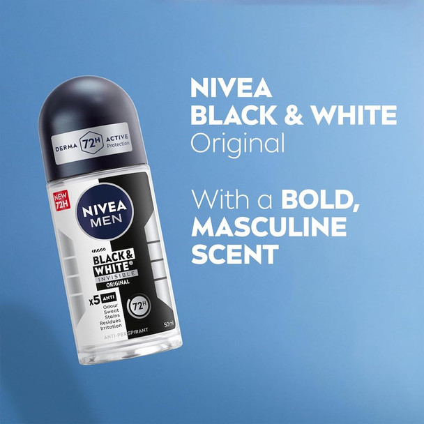 Nivea Men Deodorant Black & White Original Invisible Roll-On 50 ml