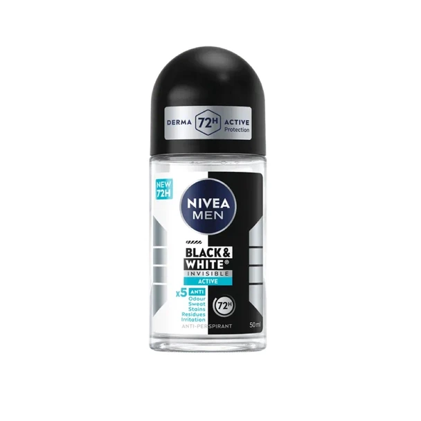 Nivea Men Black & White Invisible Active Roll-On 50 ml