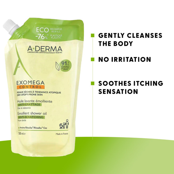 A-Derma Exomega Control Shower Oil Refill 500ml