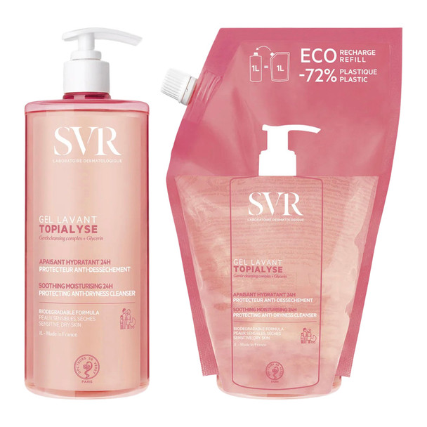 SVR Topialyse Cleansing Gel 1000ml + Refill Pack