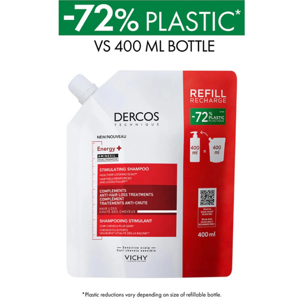 Vichy Dercos Energy+ Stimulating Shampoo Refill 400 ml