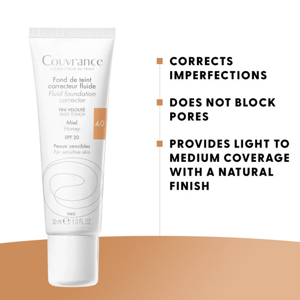Avène Couvrance Fluid Foundation Honey 4.0 30ml