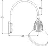 GN5LED13YADB Decorative 329 Lumens Gooseneck 13W 3000K Pole 20 Inches High