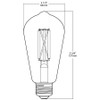 LCBST19-6-E26-9TW-F-C-SS Smart Lamps 800 Lumens LCBST19 6W E26 60EQ CRI90 2200-4500K Tunable