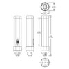 PLC-8.5-H-8FA-HYB Compacts 960/1020/1050 Lumens Plc 8.5W Horizontal 80CRI 3000/3500/4000K