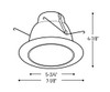 NTS-714C 6" Specular Clear Reflector W/ White Plastic Ring Line Drawing NTS-714C 6" Specular Clear Reflector W/ White Plastic Ring Line Drawing
