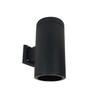 NYLI-6WI1BBB 6" Cylinder Black Wall Mount Incandescent Refl. Black