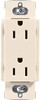 CAR-15-LA  Lutron Claro 15 Amp Duplex Outlet, Light Almond