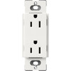SCR-15-RW  Lutron Claro 15 Amp Duplex Outlet, Architectural White