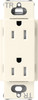 SCRS-15-TR-BI  Lutron Claro Tamper-resistant Duplex Receptacle, 15 Amp, Biscuit