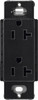 SCR-20-MN  Lutron Claro 20 Amp Duplex Outlet, Midnight