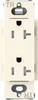 SCRS-20-TR-BI  Lutron Claro Tamper-resistant Duplex Receptacle, 20 Amp, Biscuit