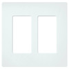 SC-2-GL  Claro Wallplate, Satin Finish, Two-gang In Glacier White