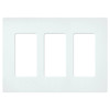 SC-3-GL  Claro Wallplate, Satin Finish, Three-gang In Glacier White