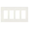 SC-4-BI  Claro Wallplate, Satin Finish, Four-gang In Biscuit
