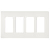 SC-4-RW  Claro Wallplate, Satin Finish, Four-gang In Architectural White
