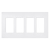 SC-4-SW  Claro Wallplate, Satin Finish, Four-gang In Snow