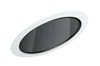 6" Line Voltage, Fluorescent, Slope Ceiling Reflector Cone Trim, Black Alzak Reflector, White Trim