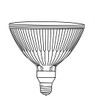 70PAR38/QFL/ES Energy Saving Halogen Floodlight Bulb, 90 WATT Line Drawing