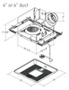FV-0511VQCL1 WhisperSense® DCFan/LED light with ECM Motor and Pick-A-Flow Line Drawing