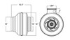 VTX1200L Atmosphere Inline Fans 12" BlowerFan-Centrifugal Line Drawing