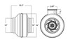 VTX1200 Atmosphere Inline Fans 12" BlowerFan-Centrifugal Line Drawing