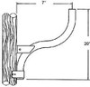 BWS7 Poles Wood Mount S Bracket 7 Inches Slipfitter