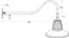 GN2LED26YSTS Decorative 1348 LUM Gooseneck 26W 3000K 35 Inches Arm Straight